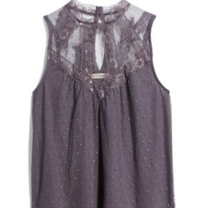 LIVE TO BE SPOILED Valery Lace Detail Knit Top Siz